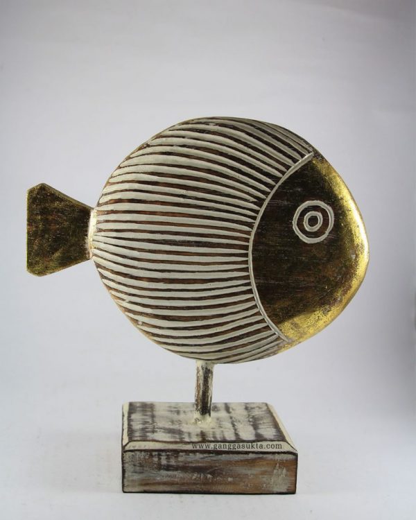 Wooden Home Decoration Fish Gold Colors