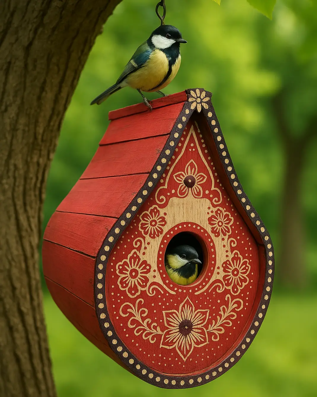 gambar-4 Wooden Birdhouse with Batik Motif A Touch of Culture for Your Garden