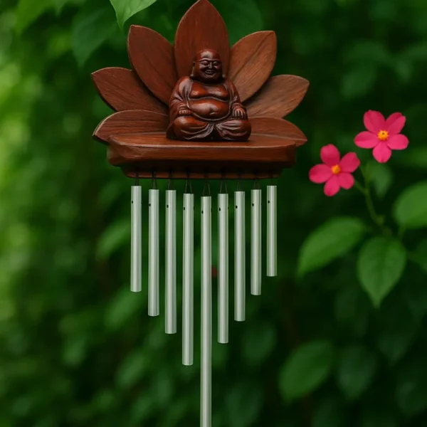 gambar-6 Buddha Lotus Wind Chime Handcrafted Wooden Harmony Decor